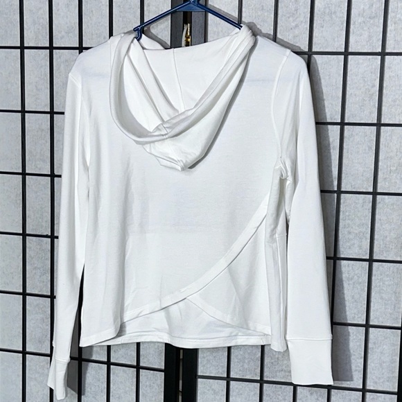White Hoodie cross over detail in back Medium 8-10 Women’s - Picture 4 of 5